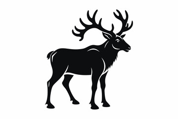 caribou sihouette black vector
