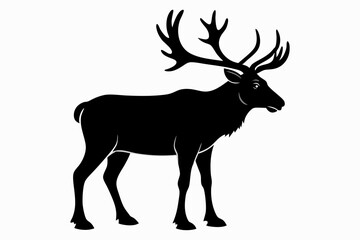 caribou sihouette black vector