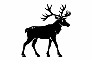 caribou sihouette black vector