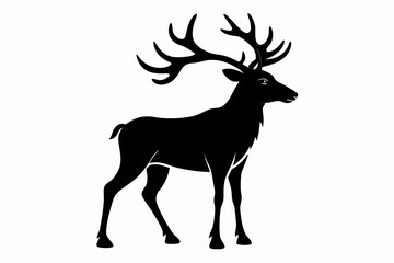 caribou sihouette black vector