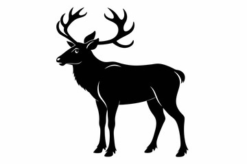 caribou sihouette black vector