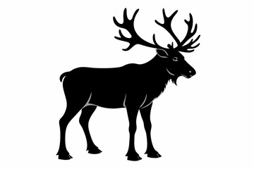 caribou sihouette black vector