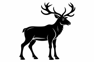 caribou sihouette black vector