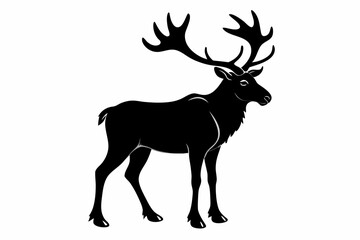 caribou sihouette black vector
