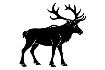 caribou sihouette black vector