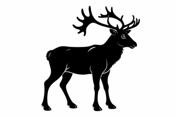 caribou sihouette black vector