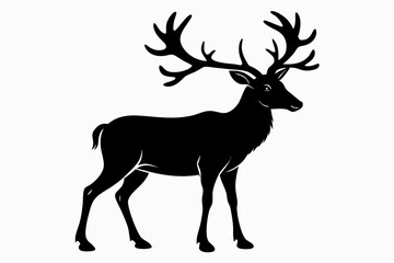 caribou sihouette black vector