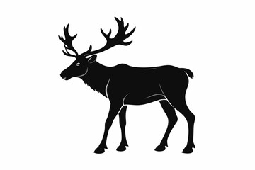 caribou sihouette black vector
