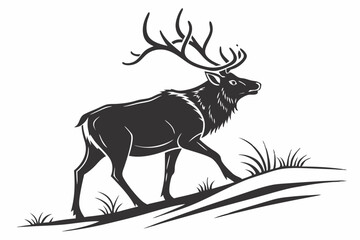 caribou sihouette black vector