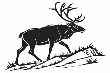 caribou sihouette black vector