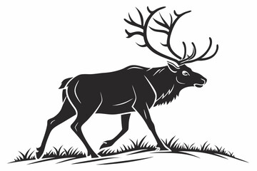 caribou sihouette black vector