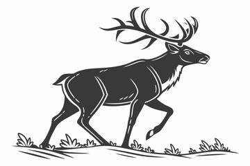 caribou sihouette black vector