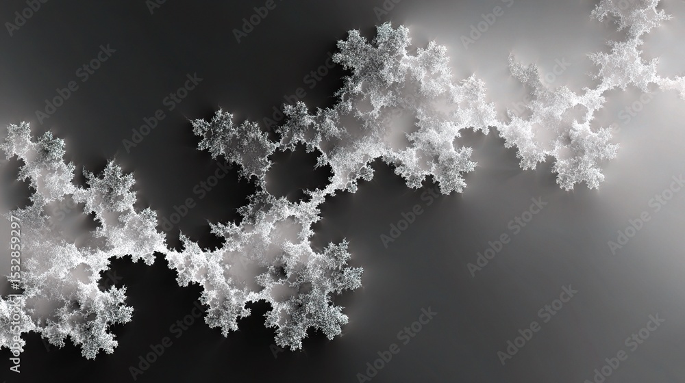 Poster grey and white fractal pattern abstract in space with high quality