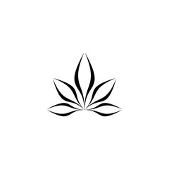 Lotus Flower Minimalist Line Art Icon
