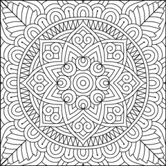 Easy Mandala Coloring Page | Bold Line Mandala Coloring Page