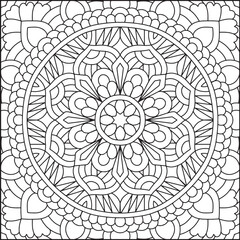 Easy Mandala Coloring Page | Bold Line Mandala Coloring Page