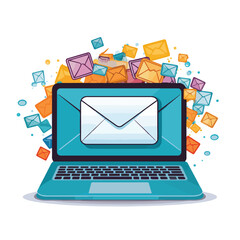 Modern Computer and Message Envelope Icon Vector Illustration for Graphic Designs