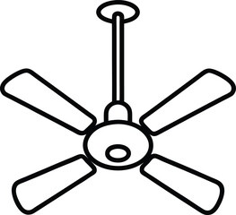 Obraz premium Fan outline vector illustration
