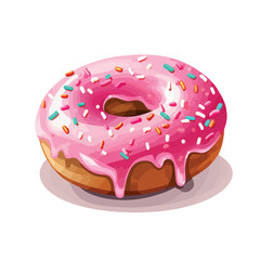 Colorful Donut with Sprinkles Pastry Icon Vector Illustration for Projects