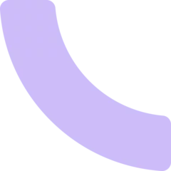 Lavender arc segment is floating in flat design, showing smooth rounded bar, transparent background
