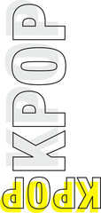 Vector illustration is showing stacked KPOP letters with layered shadow on transparent background