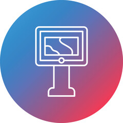 Thermal Imaging Line Gradient Circle Background Icon