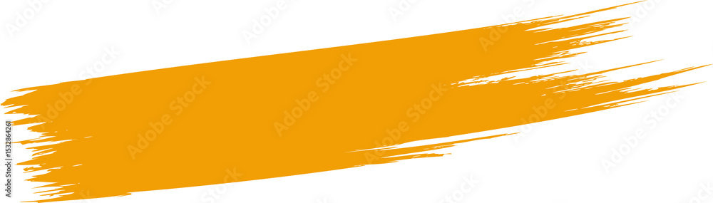 Poster abstract orange paint stroke vector is flowing with jagged edges and splatters on clear background