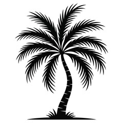 Fototapeta premium Flat Color Tropical Palm Tree Vector Art Design.