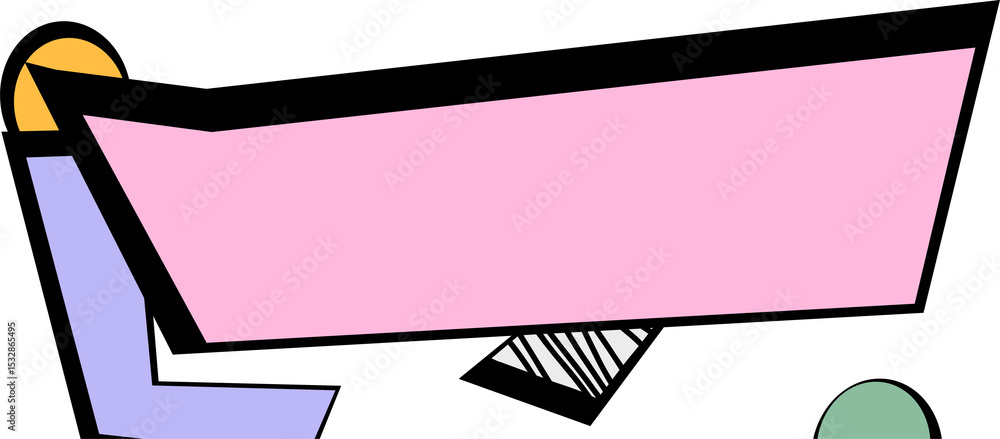 Poster abstract flat design is showing colorful geometric shapes on transparent canvas