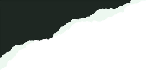 Abstract torn paper layers are creating flat design with jagged green edges, transparent background