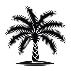 Obraz premium Flat Color Tropical Palm Tree Vector Art Design.