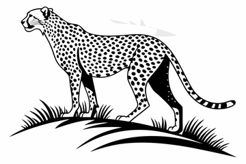 cheetah sihouette black vector