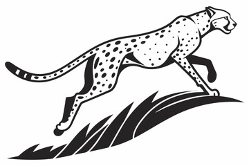 cheetah sihouette black vector