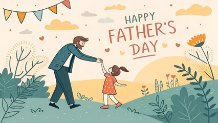  Father's day event hand drawn style.