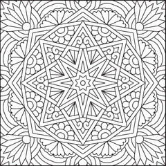 Easy Mandala Coloring Page | Bold Line Mandala Coloring Page