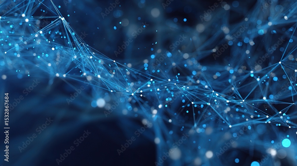 Poster abstract blue data connection with overlay space and gigapixel high quality