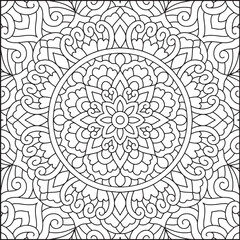 Easy Mandala Coloring Page | Bold Line Mandala Coloring Page