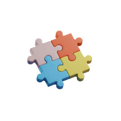 Colorful puzzle pieces connected together representing teamwork collaboration and problem solving concept