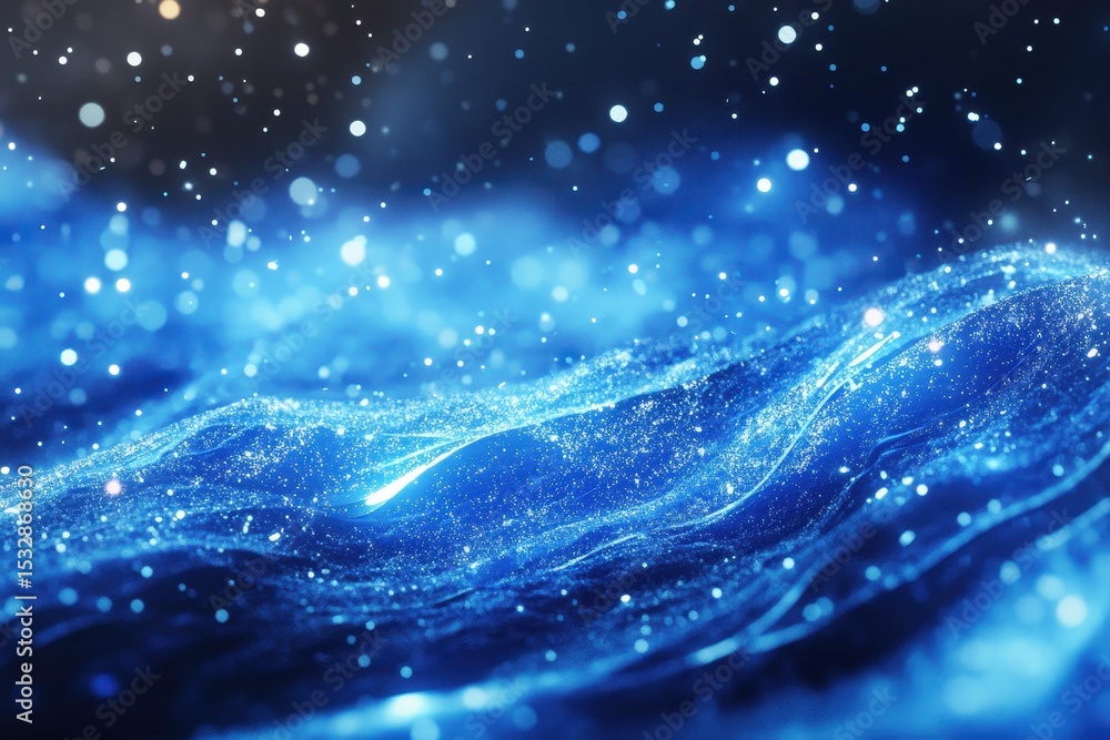 Poster beautiful abstract motion defocused water background with sparkling bokeh effects, abstract motion d