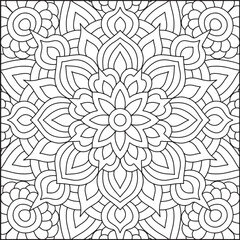 Easy Mandala Coloring Page | Bold Line Mandala Coloring Page