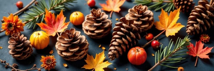 Rustic pine cones, dried flowers, & branches Perfect autumnal decor , vintage, fall, decoration