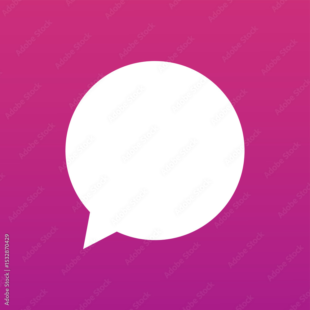 Poster stylized speech bubble hovering in flat style pink gradient placeholder with transparent background
