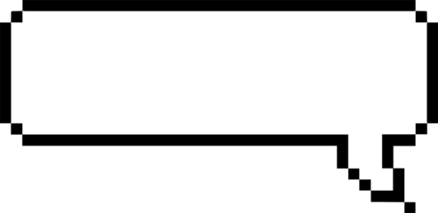 Cartoon speech bubble is showing pixel edges with outline on transparent background