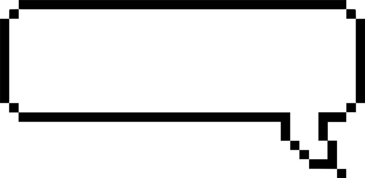 Cartoon speech bubble is showing pixel edges with outline on transparent background