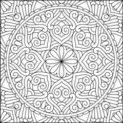 Easy Mandala Coloring Page | Bold Line Mandala Coloring Page