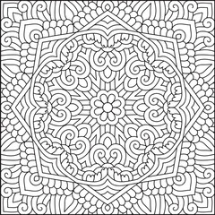 Easy Mandala Coloring Page | Bold Line Mandala Coloring Page