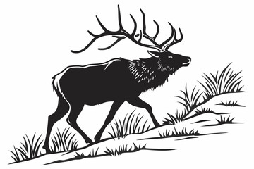 elk sihouette black vector