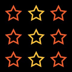 Fototapeta premium Stylized Star Pattern in Orange and Yellow on Black Background – Seamless Vector 13 June 2025 City Multan Punjab Pakistan 