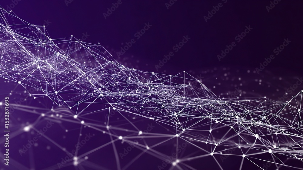 Poster abstract technology network background with white lines and dots