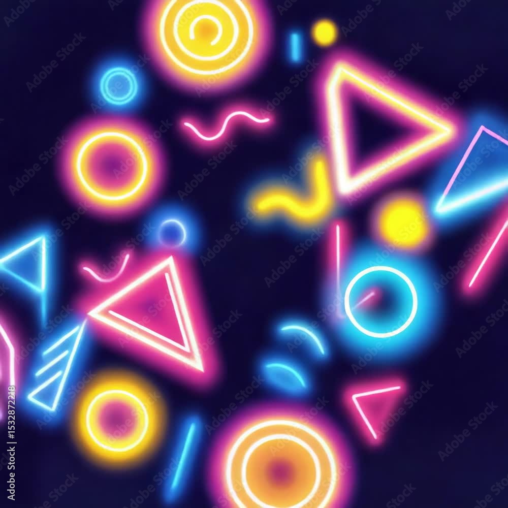 Aufkleber colorful neon shapes and patterns create a vibrant background ideal for artistic expression and desi
